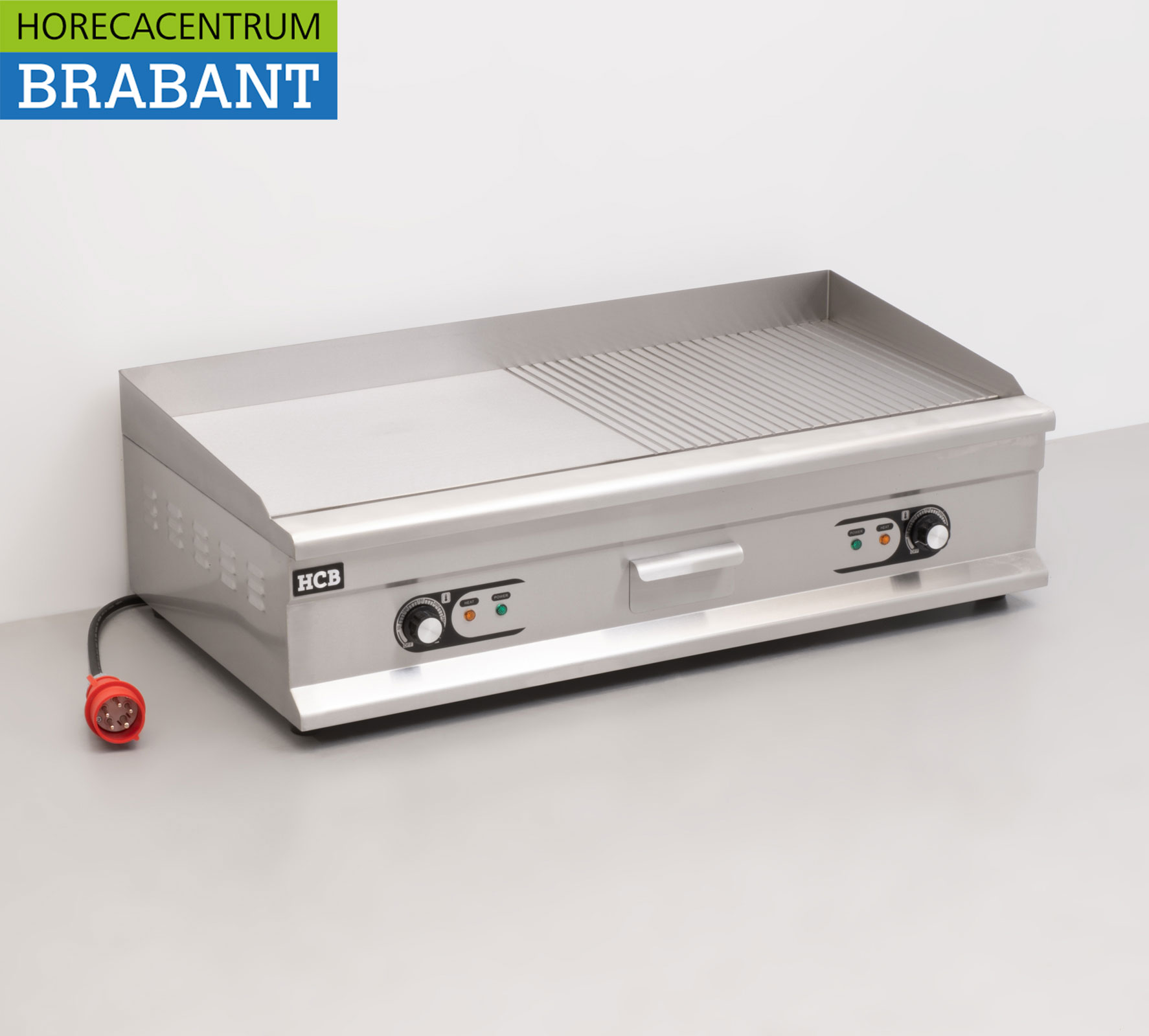 HCB Edelstahl Grillplatte Grillplatte 1/2 Riffelblech 100 cm 400V Horeca – Bild 3