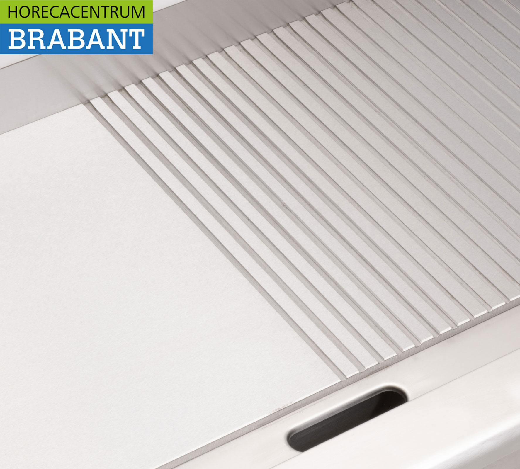 HCB Edelstahl Grillplatte Grillplatte 1/2 Riffelblech 100 cm 400V Horeca – Bild 4