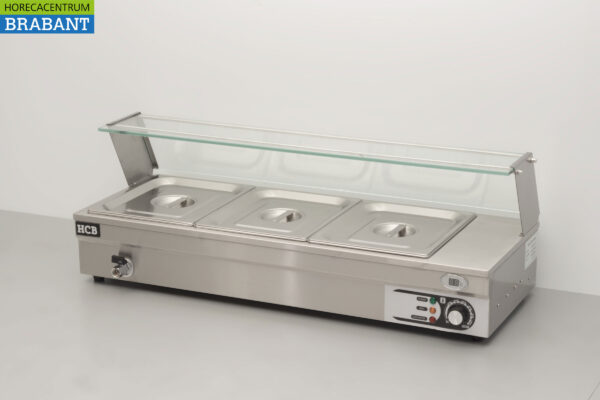 HCB RVS Bain marie 3 x 1/2 GN 95 cm 230V Horeca – Bild 2