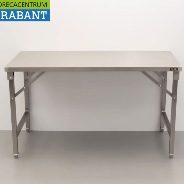 HCB Zusammenklappbarer Arbeitstisch aus Edelstahl 150 x 70 x 85 cm Catering