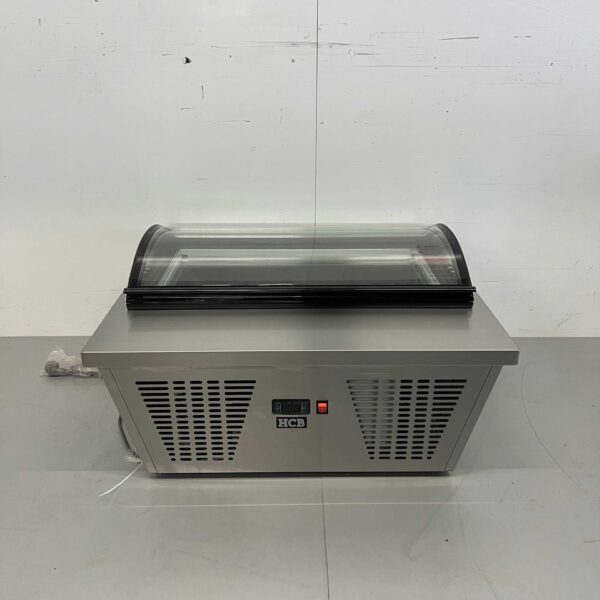 Edelstahl Scoop Eiscremevitrine Top-Gefrierschrank 4 x 5 Liter (1/3 GN) 87 cm 230V Horeca