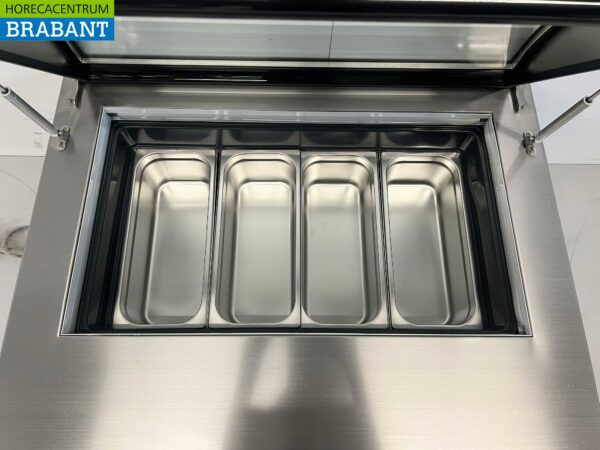 Edelstahl Scoop Eiscremevitrine Top-Gefrierschrank 4 x 5 Liter (1/3 GN) 87 cm 230V Horeca – Bild 5