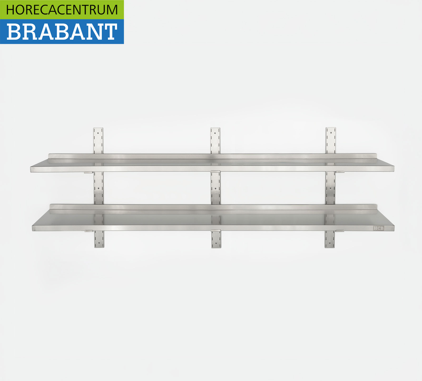 HCB Edelstahl Doppelwandregal 200 x 30 cm Horeca