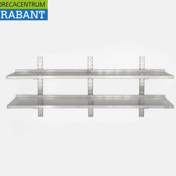 HCB Edelstahl Doppelwandiges Regal 180 x 30 cm Horeca