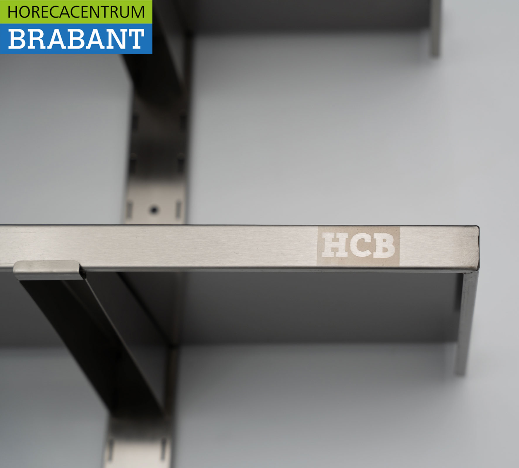 HCB Edelstahl Doppelwandregal 200 x 30 cm Horeca – Bild 7