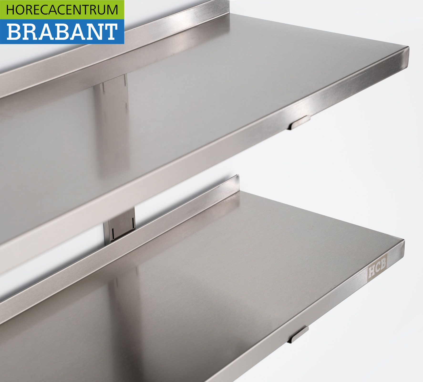 HCB Edelstahl Doppelwandregal 200 x 30 cm Horeca – Bild 2