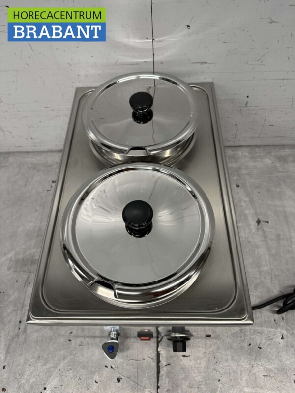 Edelstahl Hot Pot Bain marie 2 x 6 Liter 230V Horeca – Bild 5