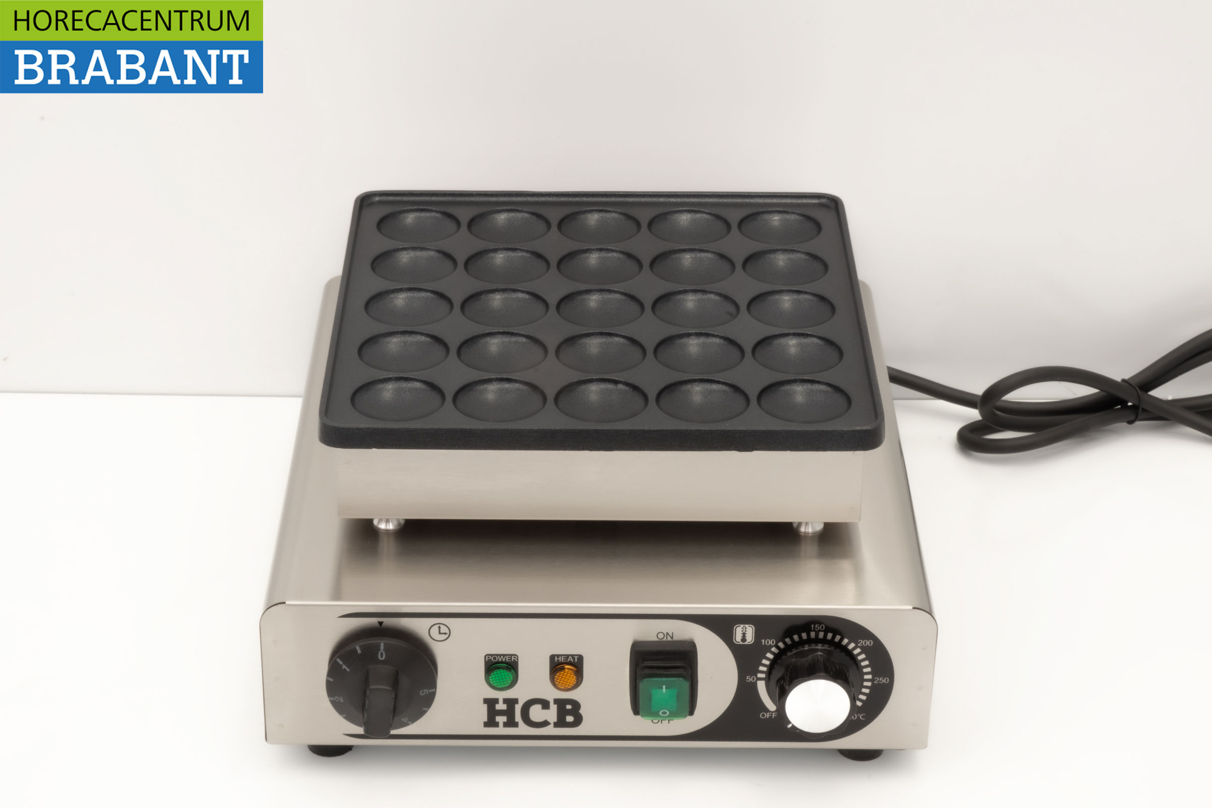 HCB Edelstahl Poffertjesplaat Poffertjesbakplaat 25 dops 230V Horeca