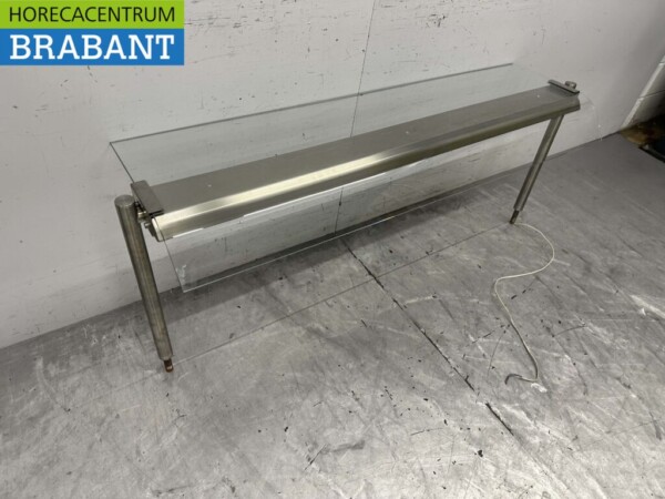Glasaufbau aus Edelstahl mit Beleuchtung 154 cm Horeca – Bild 2
