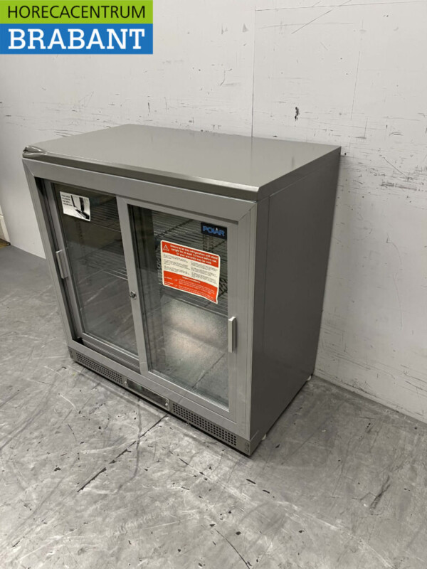 Edelstahl Polar CC601 Backbar Bar Kühlbox Glasschiebetüren 223 Liter 92 cm 230V Horeca – Bild 2
