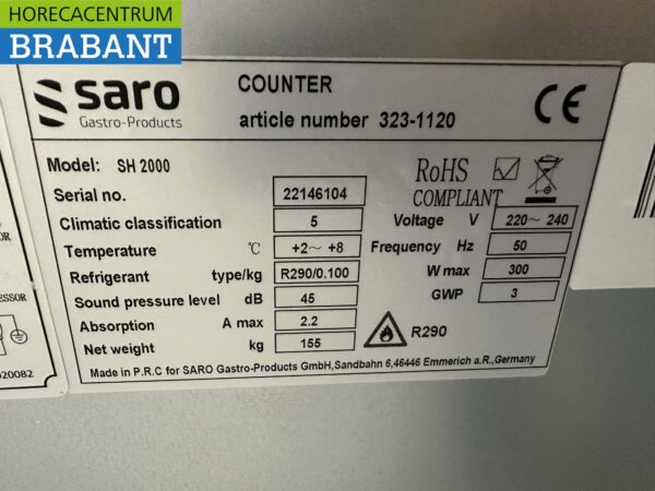 Saro Pizza Werkbank aus Edelstahl Pizzatisch 3 Türen 202 cm 230V Horeca – Bild 8