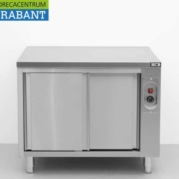 HCB Edelstahl Wärmeschrank Tellerwärmeschrank 2 Schiebetüren Premium-line 100 cm Horeca