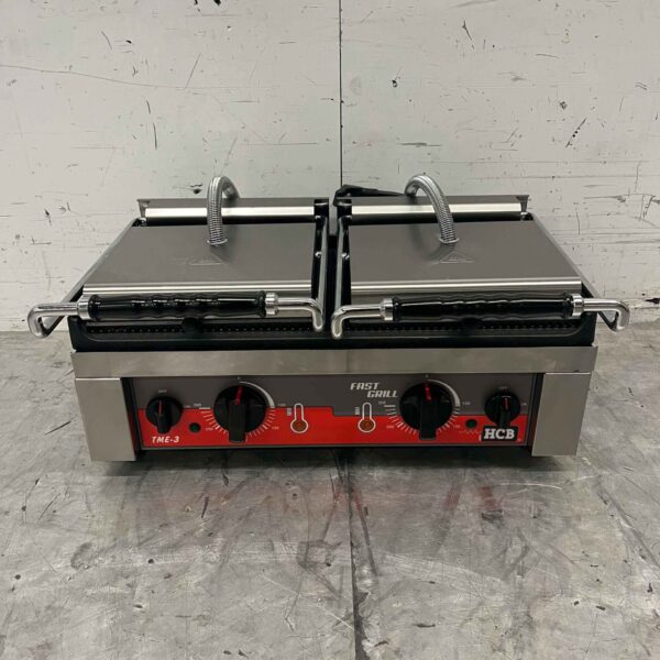 Edelstahl Doppelkontakt Grill Panini Grill 230V Catering