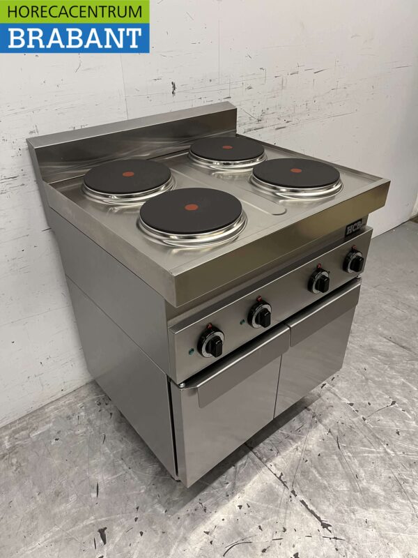 Edelstahl Elektroherd 4 Brenner 400V 70 cm Horeca – Bild 3