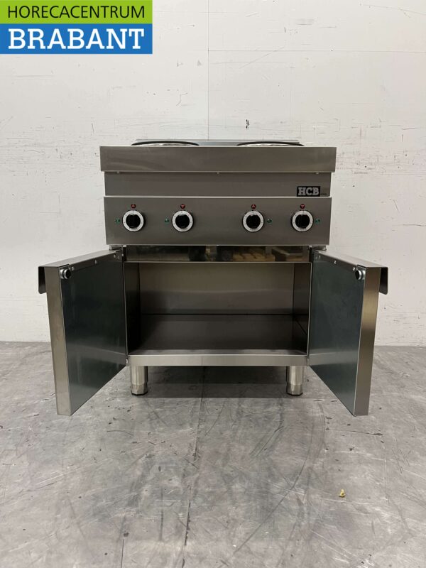 Edelstahl Elektroherd 4 Brenner 400V 70 cm Horeca – Bild 5