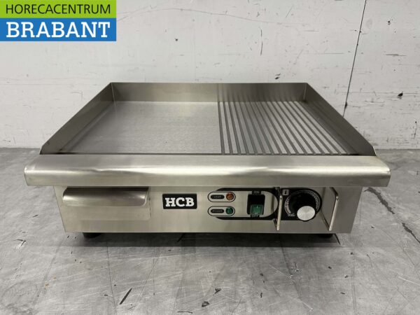 Edelstahl Grillplatte 1/2 gerippt 55 cm 230V Horeca