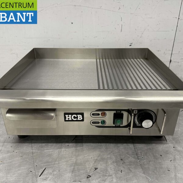 Edelstahl Grillplatte 1/2 gerippt 55 cm 230V Horeca