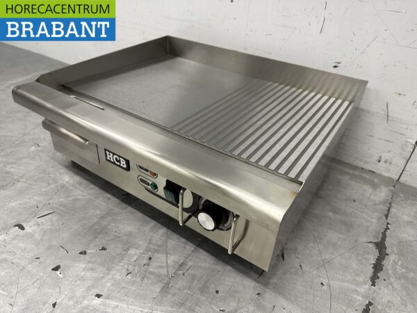 Edelstahl Grillplatte 1/2 gerippt 55 cm 230V Horeca – Bild 2