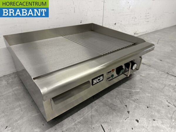 Edelstahl Grillplatte 1/2 gerippt 55 cm 230V Horeca – Bild 3