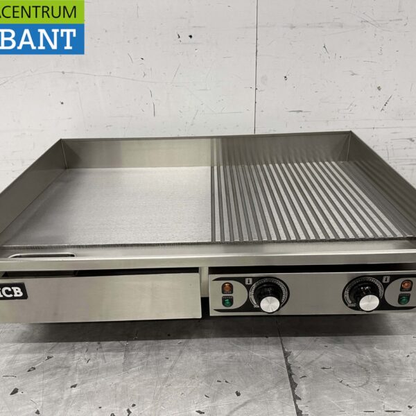 Edelstahl Grillplatte 1/2 gerippt 73 cm 2 x 230V Horeca