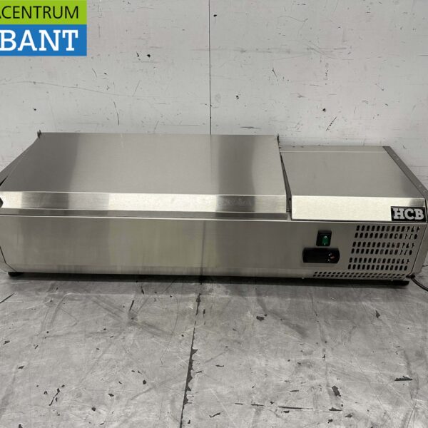 Thekenvitrine aus Edelstahl Thekenkühler saladière 4 x 1/4 GN 100 cm Horeca