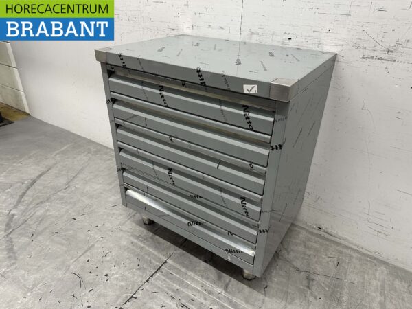 Edelstahl Arbeitsschrank Premium-line Schubladenschrank 6 Schubladen für Teig 70 cm Catering Pizzeria Bäckerei – Bild 2