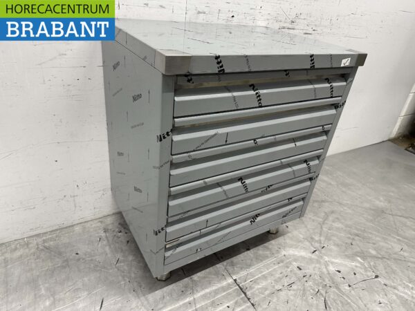 Edelstahl Arbeitsschrank Premium-line Schubladenschrank 6 Schubladen für Teig 70 cm Catering Pizzeria Bäckerei – Bild 3