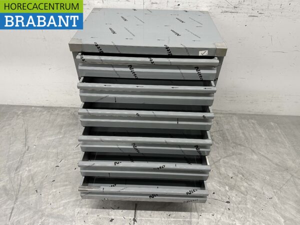 Edelstahl Arbeitsschrank Premium-line Schubladenschrank 6 Schubladen für Teig 70 cm Catering Pizzeria Bäckerei – Bild 4