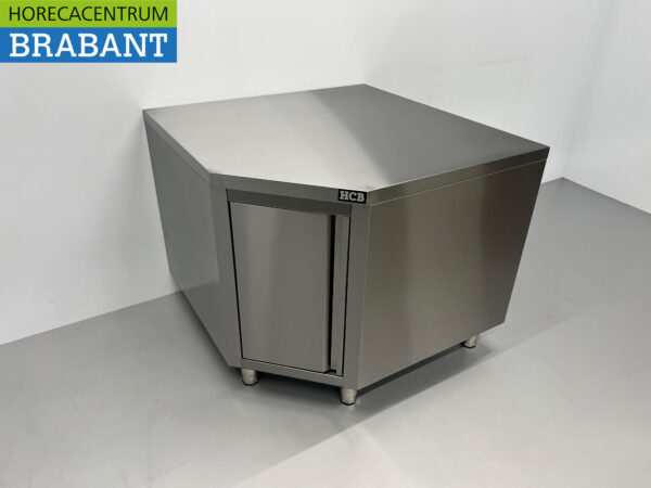 HCB Edelstahl-Arbeitsschrank Premium-line Eckschrank klappbar 100 x 100 cm Catering – Bild 2