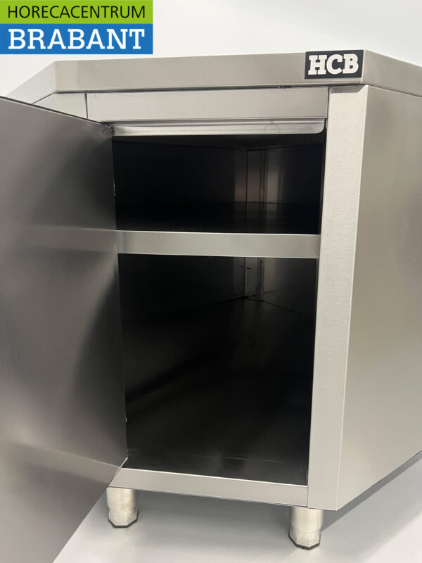 HCB Edelstahl-Arbeitsschrank Premium-line Eckschrank klappbar 100 x 100 cm Catering – Bild 4