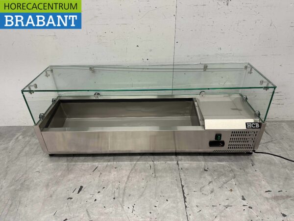 Thekenvitrine aus Edelstahl Thekenvitrine saladière 5 x 1/4 GN 120 cm Horeca