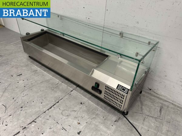 Thekenvitrine aus Edelstahl Thekenvitrine saladière 5 x 1/4 GN 120 cm Horeca – Bild 2