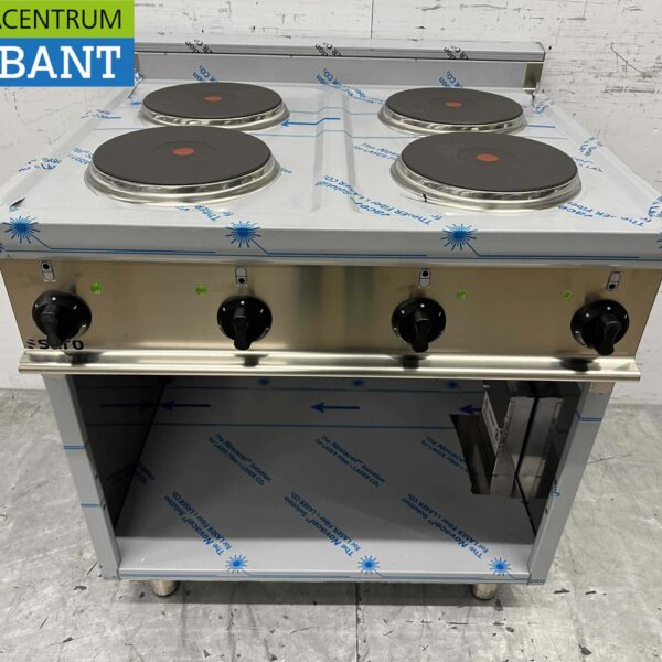 Saro 4-Flammen-Elektroherd aus Edelstahl 80 cm 400V Horeca
