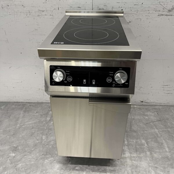 Edelstahl Induktionsherd 2 Brenner 8,5 kW 400V 40 cm Horeca