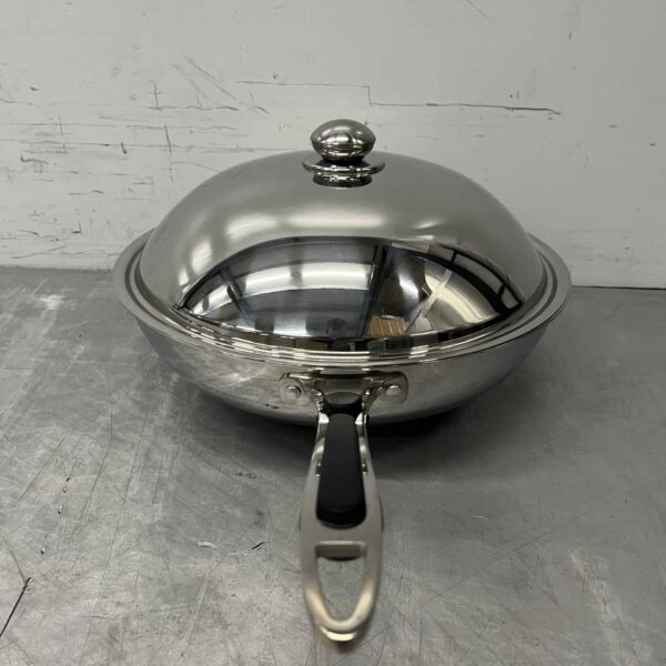 HCB Edelstahl Universal-Induktions-Wokpfanne Wok mit Deckel 36 cm Catering