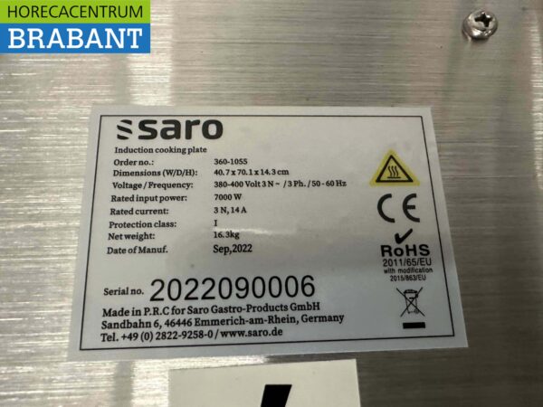Saro Anita Induktionskochfeld aus Edelstahl 7 kW 400V Horeca – Bild 5