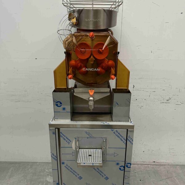 Cancan Automatische Orangenpresse Zitruspresse mit Selbstbedienungssystem und mobilem Sockel 230V Catering