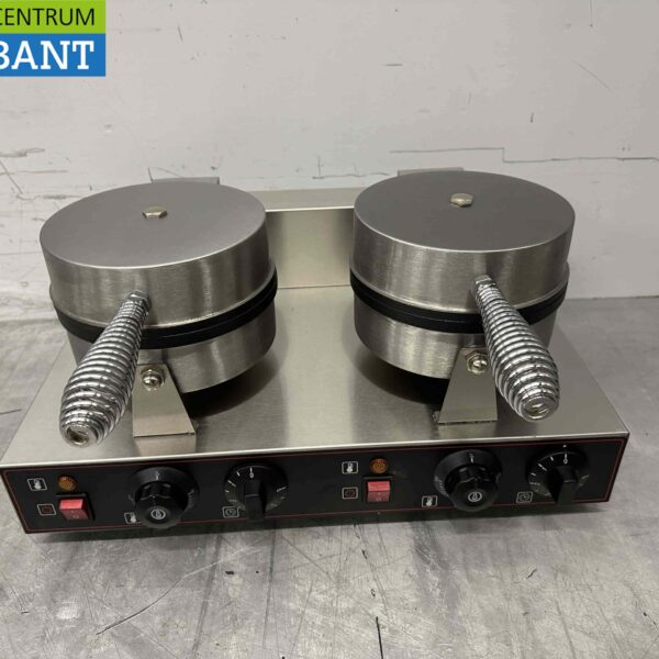 Doppeltes Waffeleisen aus Edelstahl mit Zeitschaltuhr 230V Catering