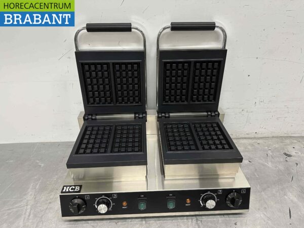 Doppeltes Waffeleisen aus Edelstahl Lüttich Waffeln 230V Catering – Bild 2