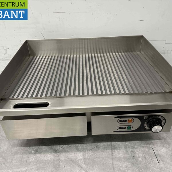 Grillplatte aus Edelstahl Backblech Rippenplatte 55 cm 230V Horeca