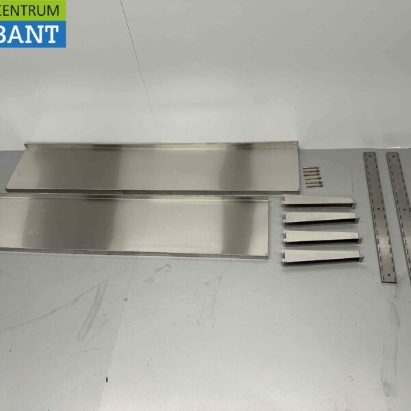 Doppelwandregal Basic-line aus Edelstahl 150 x 30 cm Horeca