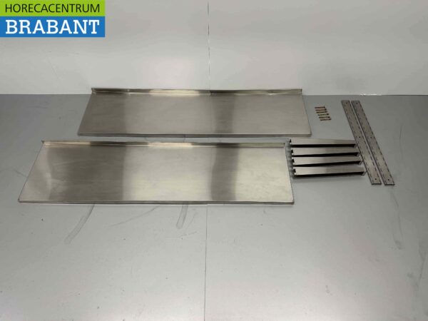 Doppelwandregal Basic-line aus Edelstahl 150 x 40 cm Horeca