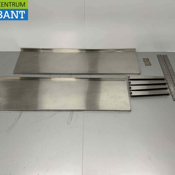 Doppelwandregal Basic-line aus Edelstahl 150 x 40 cm Horeca