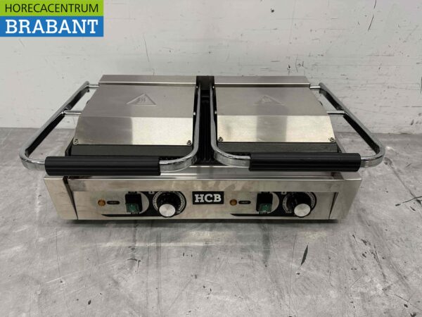 Edelstahl Doppelkontaktgrill Panini Grill Gerippt 230V Catering