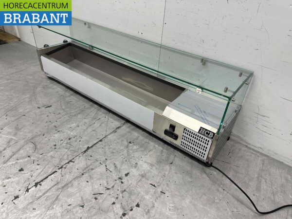 Thekenvitrine aus Edelstahl Thekenkühler saladière 7 x 1/4 GN 150 cm Horeca – Bild 2