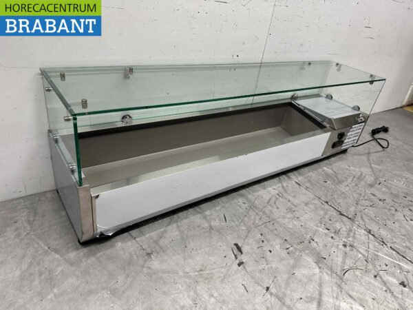 Thekenvitrine aus Edelstahl Thekenkühler saladière 7 x 1/4 GN 150 cm Horeca – Bild 3
