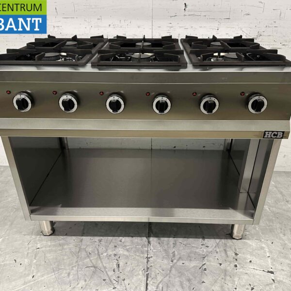 6-flammiger Gasherd aus Edelstahl 700 Serie 110 cm 36 kW Horeca