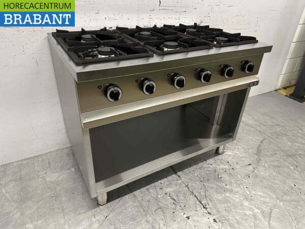 6-flammiger Gasherd aus Edelstahl 700 Serie 110 cm 36 kW Horeca – Bild 3