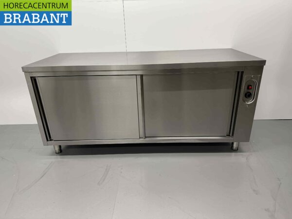 Edelstahl Schrank Wärmeschrank 2 Schiebetüren Premium-line 180 cm Catering