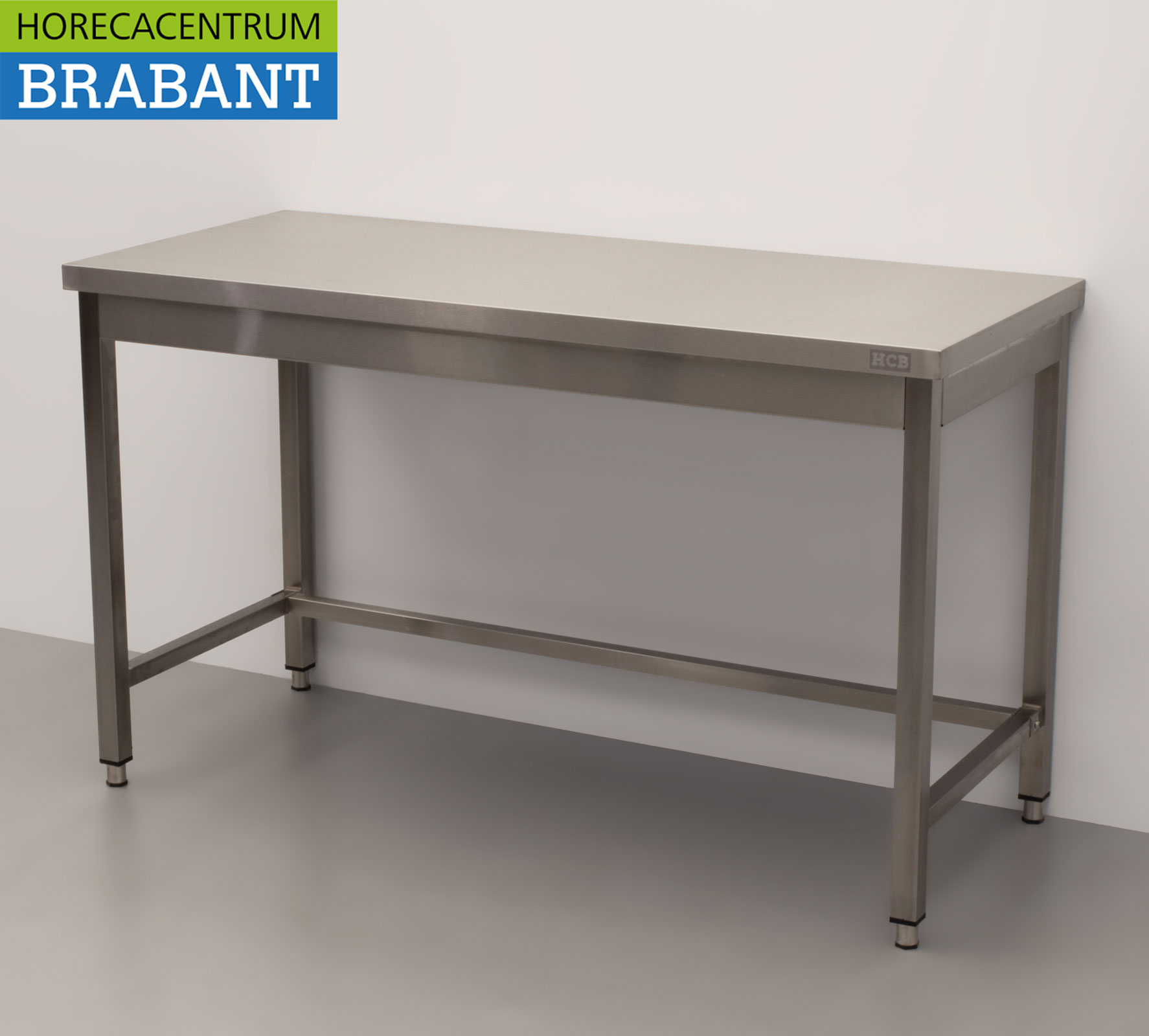 HCB Arbeitstisch Basic-line aus Edelstahl 140 x 60 x 85 cm Catering – Bild 2